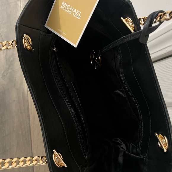 Michael Kors Elegant Black Tote with Gold Accents - Picture 3 of 3